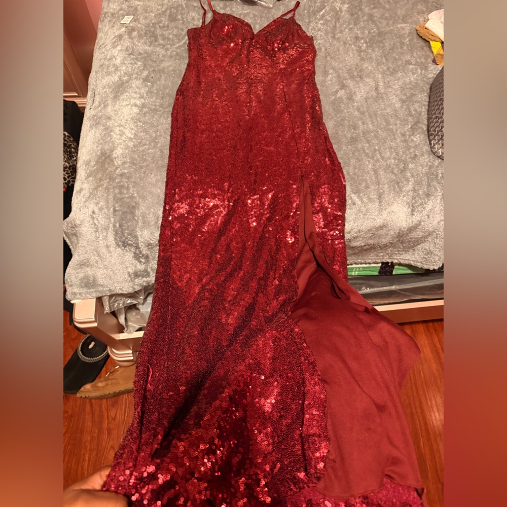 B. Smart Red Sequin Maxi Dress